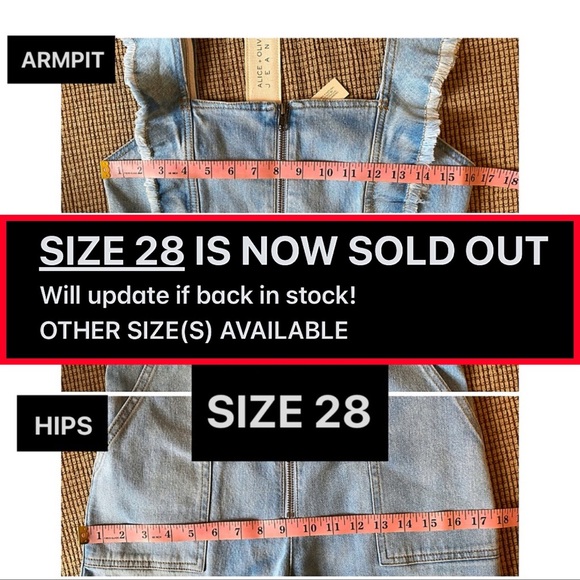 Alice + Olivia Gorgeous Wide Leg Open Back Denim Jeans Jumpsuit - Picture 8 of 16